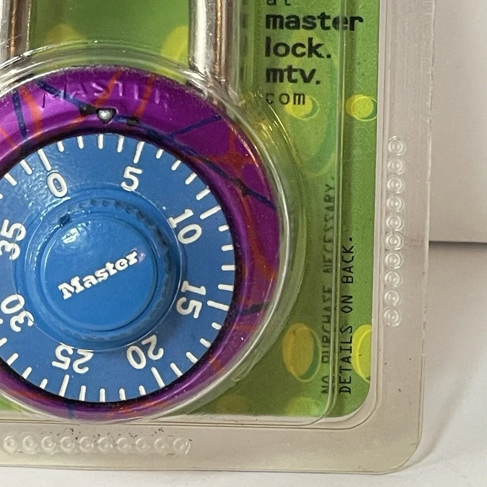 MTV Studio Combination Master Lock Limited Release 1575DCM Vintage 2001 NOS Purp